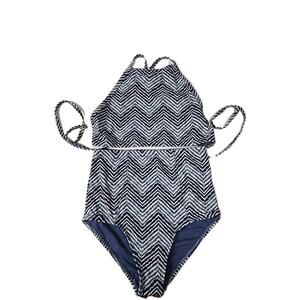 Old Navy Womens Blue Chevron Two Piece Swimsuit Bikini Size XS